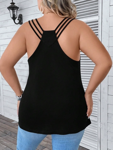 Canotta da Donna Taglie Forti Misto Poliestere Senza Maniche Scollo a U Casual Estiva Top Gilet Camisole Traspirante