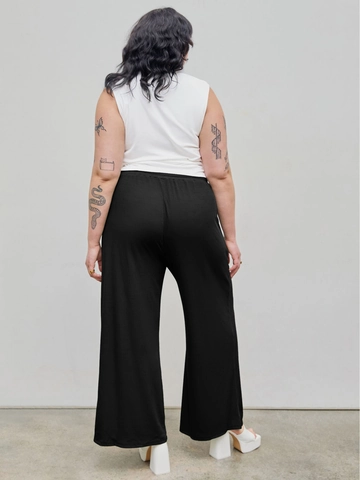 Pantaloni da Donna Taglie Forti Vita Alta Coulisse Gamba Dritta Casual Vita Elastica Lunghi Moda Quotidiana