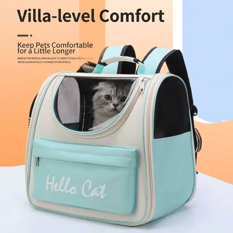 Breathable Pet Backpack Carrier For Cats And Small Dogs Portable Foldable Oxford Cloth Travel Bag With Transparent Window