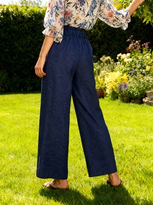 Damen High Waist Hose mit Weitem Bein Knopfleiste Elegant Office Commute Einfarbig Polyester Locker Hose
