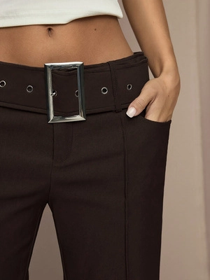 Women High Waist Flare Pants With Belt Solid Color Slim Fit Drape Floor Length Commute Casual Chic Flare Trousers