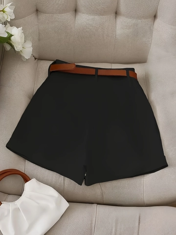 Damen High Waist Anzugshorts Elegant Weites Bein Casual Hot Pants Mit Gürtel Streetwear Daily Fashion Bottoms