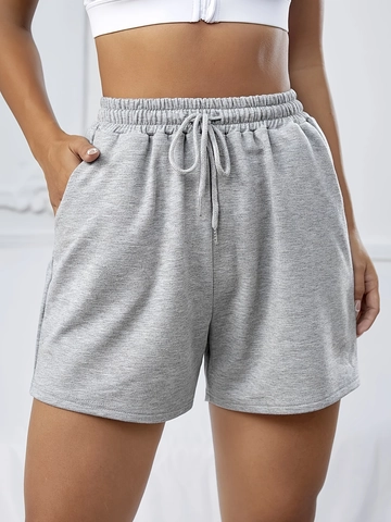 Pantaloncini Casual da Donna con Coulisse Vita Alta Elastica Estivi Sportivi Con Tasche Tinta Unita Pantaloncini Comodi