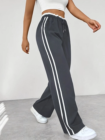 Women High Waist Wide Leg Sports Pants Casual Drawstring Side Stripe Trousers Streetwear Yoga Joggers Sweatpants Women Clothing