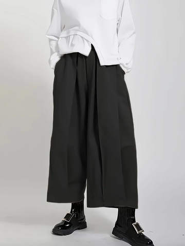 Pantaloni a Gamba Larga Taglie Forti Donna Pantaloni a Lanterna Drapé a Vita Alta Larghi Snellenti Casual Moda Minimalista Donna