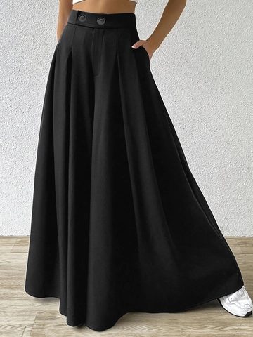 Pantaloni a Gamba Larga a Vita Alta da Donna Pantaloni Lunghi Allentati a Tinta Unita Vintage Elegante Design Pieghettato