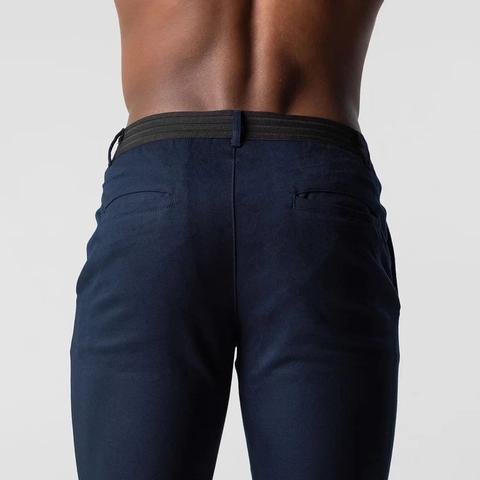 Men Business Casual Slim Fit Chinos High Stretch Cotton Blend Straight Leg Pants For Office Daily Commuting Wear