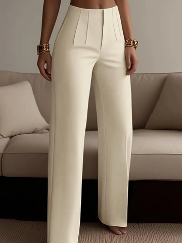 Women High Waist Pleated Wide Leg Suit Pants Summer Straight Trousers Solid Color Slim Fit Basic Office Commute Casual Pants