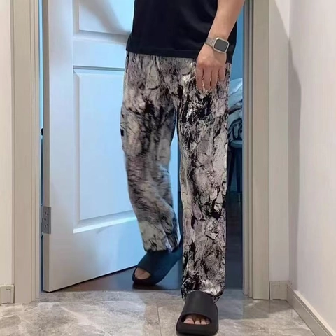 Pantaloni da Relax in Viscosa con Stampa Plaid Uomo Pantaloni del Pigiama Leggeri Traspiranti Comodi Abbigliamento da Casa