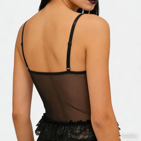 Top Corsetto Gotico in Raso e Pizzo Donna Estetica Dark Y2K Mesh Patchwork Fiocco Stringato Cami Top Bustier Sexy Clubwear
