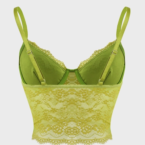 Damen Sexy Spitze Bustier Crop Top V-Ausschnitt Blumen Camisole Mit Bügel Ärmellos Verstellbare Träger Bralette Clubwear