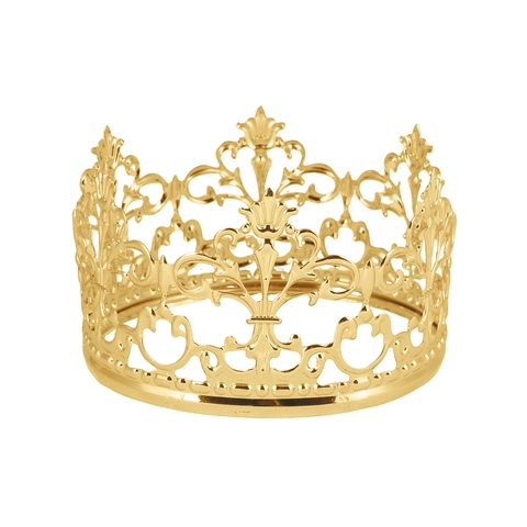 Mini Alloy Crown Cake Topper Vintage Baroque Hollow Gold Silver Tiara Decoration For Birthday Wedding Party Girls Jewelry