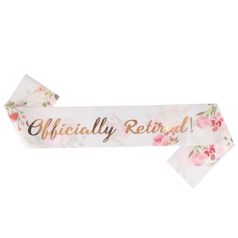 Offiziell Im Ruhestand Party Schärpe Satin Goldprägung Blumenmuster Feier Schultergurt Für Damen Ruhestand Party Dekorationen