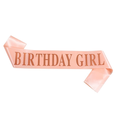 Fascia Birthday Girl Con Scritta Oro Rosa Nastro di Raso Tracolla Per Decorazioni Per Feste di Compleanno Per Donna Ragazze