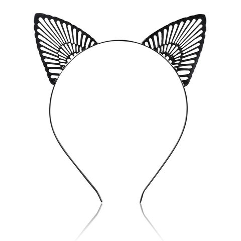 Mode Legierung Metall Katzenohren Haarreif Hohl Design Haarschmuck Für Party Cosplay Damen Mädchen Süßes Haarzubehör