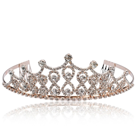 Corona Da Sposa Di Lusso In Metallo Con Cristalli Bianchi Tiara Barocca Oro Argento Copricapo Da Donna Per Feste Accessori Per Capelli
