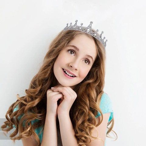 Diadème Couronne en Cristal de Strass en Alliage de Style Baroque pour Filles Femmes Anniversaire Mariage Accessoires Cheveux