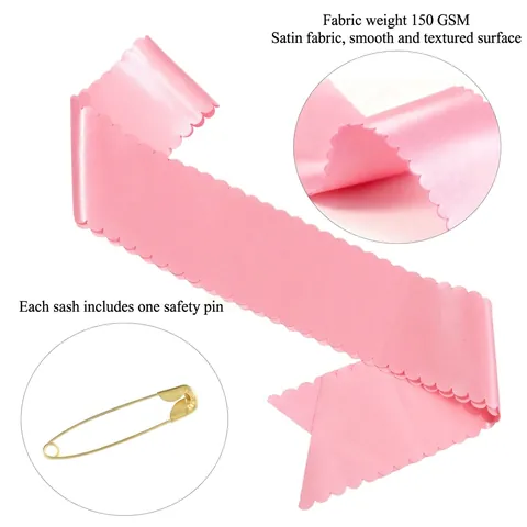 Fascia per Feste in Raso Rosa Vuota Con Bordi a Onde Nastro Etichetta Fai da Te per Matrimonio Compleanno Celebrazione