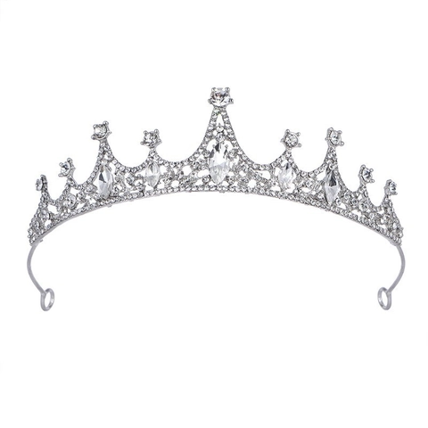 Diadème Couronne en Cristal de Strass en Alliage de Style Baroque pour Filles Femmes Anniversaire Mariage Accessoires Cheveux