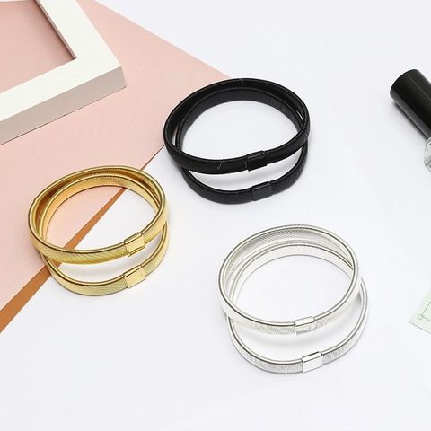 Ligas de Manga de Metal Elástico Brazaletes de Camisa Antideslizantes para Hombre Brazaletes de Resorte de Aleación de Hierro Minimalistas Accesorios de Fiesta de Boda