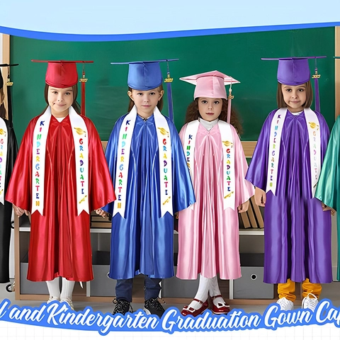Banda de Graduación de Jardín de Infancia Estampado Colorido Estola de Satén para Niños Fiesta de Graduación Accesorios de Disfraz