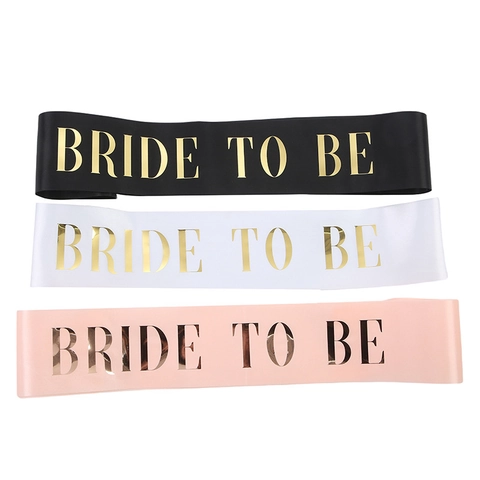 Elegante Banda de Satén Bride To Be Con Letras de Pan de Oro para Despedida de Soltera Fiesta de Boda Mujer