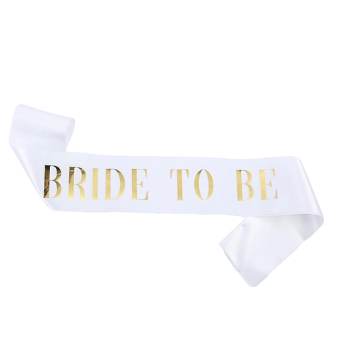 Elegante Banda de Satén Bride To Be Con Letras de Pan de Oro para Despedida de Soltera Fiesta de Boda Mujer