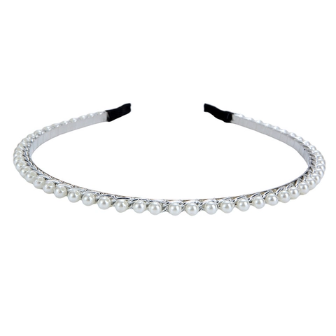Diadema Elegante de Metal Plateado con Perlas Artificiales y Diamantes de Imitación Tocado de Novia Accesorios para el Cabello de Boda Mujer