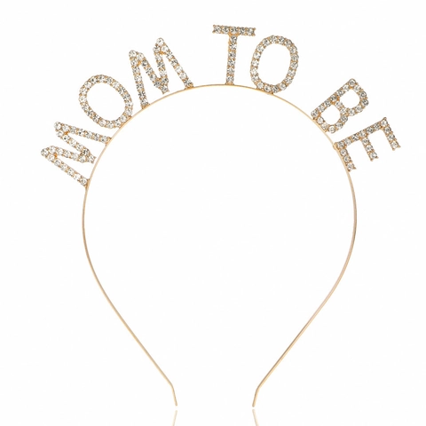 Cerchietto con Lettere in Strass Mom To Be Fascia per Capelli in Metallo per Donne Incinte Accessori per Feste di Baby Shower