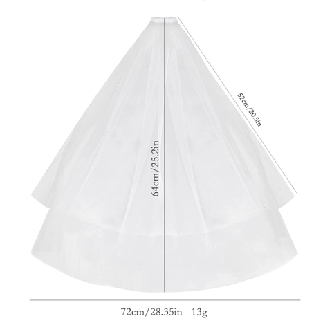 Velo de Novia Elegante de Doble Capa para Mujer Con Peine Accesorio de Boda Tocado de Tul Minimalista para Novia Fiesta Halloween
