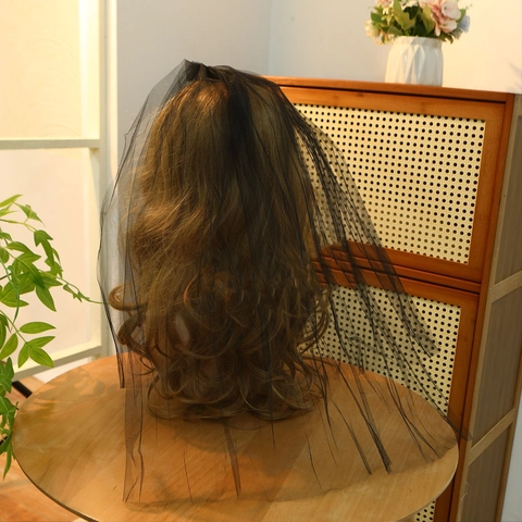 Velo de Novia Elegante de Doble Capa para Mujer Con Peine Accesorio de Boda Tocado de Tul Minimalista para Novia Fiesta Halloween
