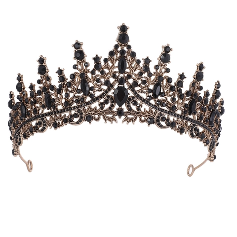 Luxus Brautkrone Diadem Legierung Strass Kristall Barock Gotisch Vintage Hochzeit Party Festzug Zubehör Für Frauen