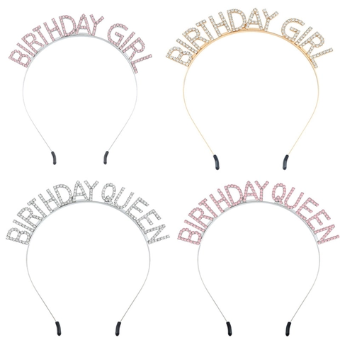 Cerchietto con Strass Birthday Queen Tiara Birthday Girl per Decorazioni per Feste di Compleanno Accessori per Eventi di Anniversario