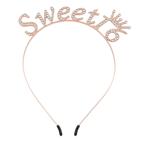 Στέκα Γενεθλίων Sweet 16 Στέμμα με Στρας Γράμματα Τιάρα Κράμα Αξεσουάρ Μαλλιών για Κορίτσια Πάρτι Χρυσό Ασημί Ροζ Χρυσό