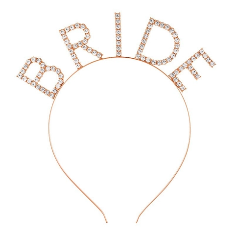 Cerchietto con Lettere di Strass Bride per Matrimonio Addio al Nubilato in Lega Cristallo Accessori per Capelli Sposa Tiara