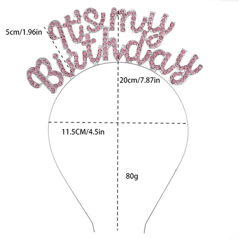 Στέκα με Γράμματα από Στρας It's My Birthday Κράμα Μεταλλικό Διακοσμητικά Πάρτι Γενεθλίων για Γυναίκες