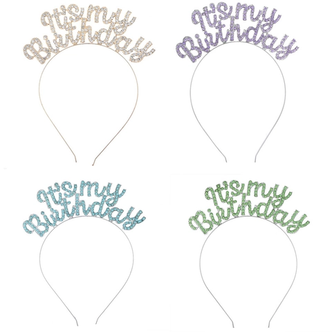 Στέκα με Γράμματα από Στρας It's My Birthday Κράμα Μεταλλικό Διακοσμητικά Πάρτι Γενεθλίων για Γυναίκες