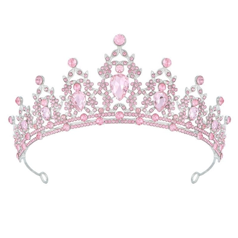 Corona de Cumpleaños de Lujo de Cristal Tiara para Mujer Boda Fiesta Diamantes de Imitación Aleación Tocado Elegante Accesorios