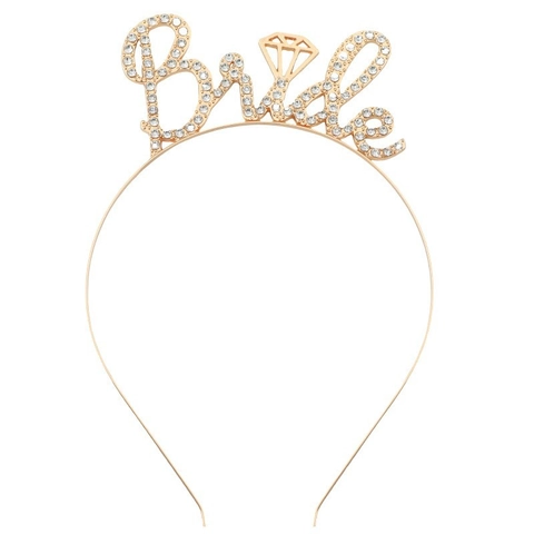 Cerchietto in Lega con Lettere Bride e Strass per Matrimonio Addio al Nubilato Donna Moda Accessori per Capelli Sposa