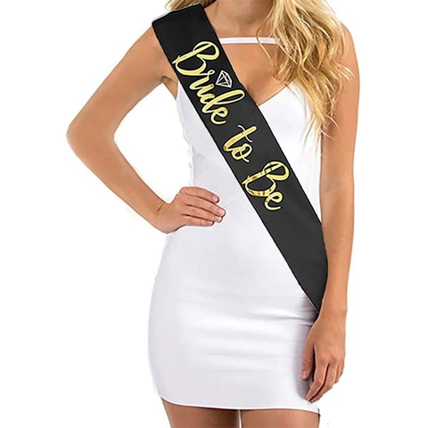 Bachelorette Party Bride To Be Team Bride Bridesmaid Sash Satin Gold Foil Printed Wedding Party Shoulder Belt Decoration