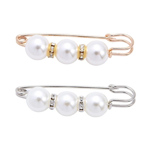 Spilla da Balia con Künstliche Perle alla Moda per Donna Lega Strass Spilla da Corpetto Fissa Anti-esposizione Regolazione della Vita Accessorio