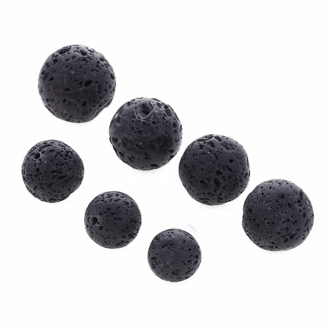 Natural Volcanic Lava Stone Beads Porous Round Loose Beads For DIY Jewelry Making Essential Oil Diffuser Bracelet Findings