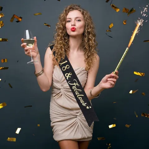 Glitter Birthday Sash For Women Fabulous Birthday Party Sash Alloy Tiara Set Rose Gold Black Gold Party Costume Decoration Accessory