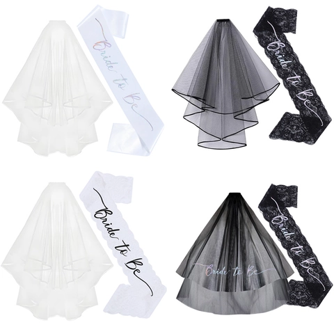 Ensemble Accessoires Enterrement de Vie de Jeune Fille Écharpe Bride to Be Voile de Mariée Pour Décorations de Fête Femme