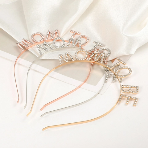 Cerchietto con Lettere in Strass Mom To Be Fascia per Capelli in Metallo per Donne Incinte Accessori per Feste di Baby Shower