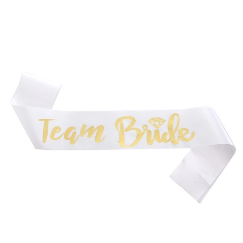 Écharpe en Satin Team Bride Marquage à l'Or Décoration Enterrement de Vie de Jeune Fille Accessoire Mariage Demoiselle d'Honneur