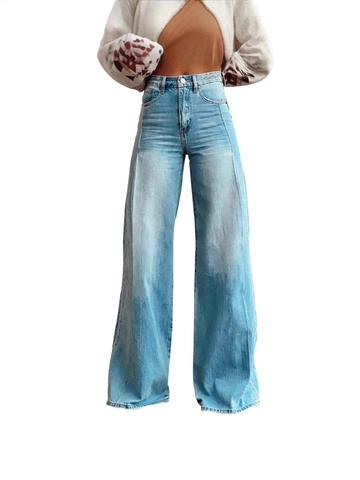 Women Retro High Waist Wide Leg Denim Jeans Washed Loose Straight Floor Length Trousers Vintage Denim Pants Casual Outfit