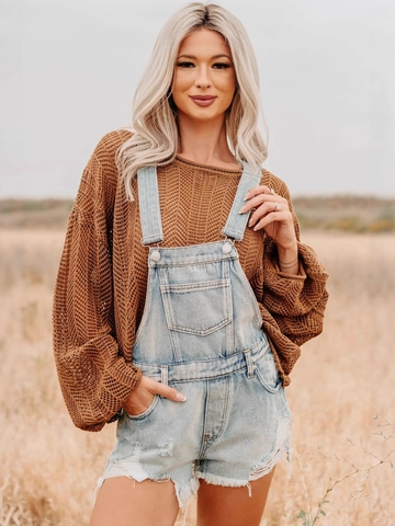 Damen Casual Denim Latzshorts Distressed Washed Overall Romper Jumpsuit Baumwollmischung Ärmellose Raw Hem Jeansshorts