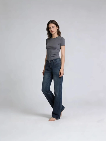 Women Vintage Blue Wide Leg Jeans Retro High Street Low Waist Denim Pants Loose Straight Leg Washed Trousers Streetwear