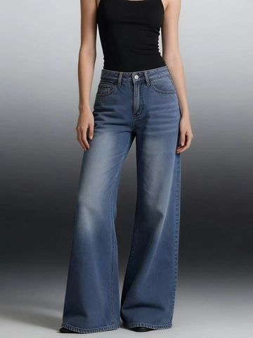 Dames High Waist Wijde Pijpen Jeans Losse Rechte Denim Broek Vintage Gewassen Effen Kleur Casual Comfortabele Broek